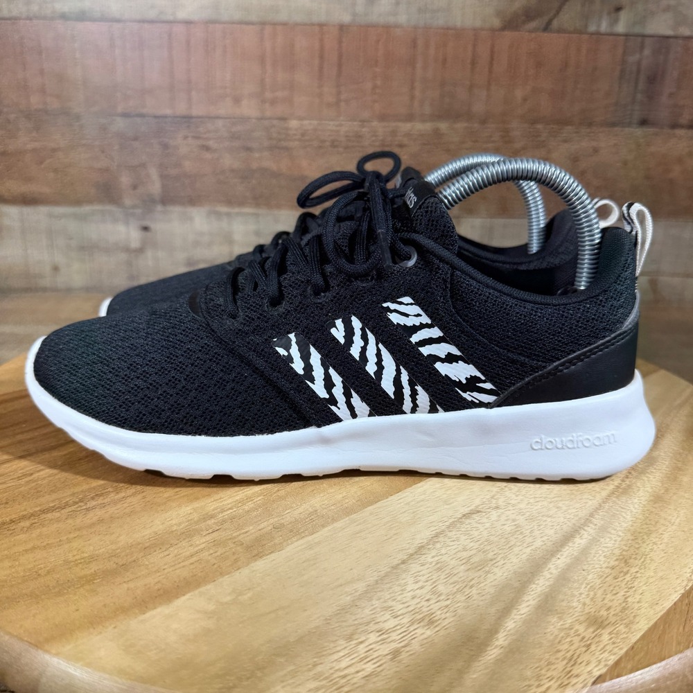 Adidas Sneakers Womens 7.5 Black Zebra Cloudfoam Pure 2.0 H00602 Running Shoes